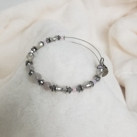 Alex & Ani Silvertone Rose Quartz bracelet - Picture 1 of 2